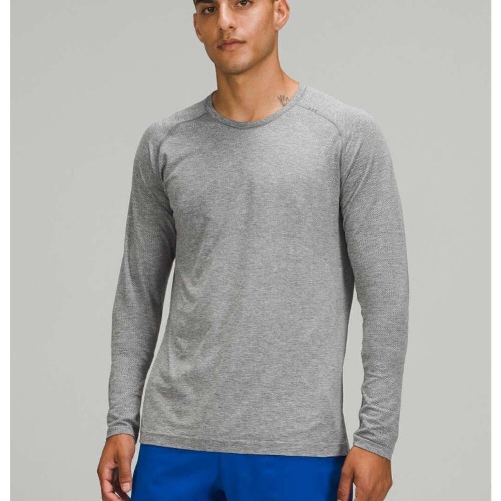Lululemon Metal Tech Gray Long Sleeve Shirt Men's Medium​​​​